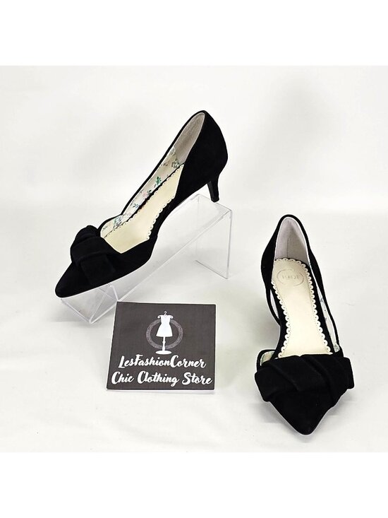 1901 Shoes - NWT 1901 Women's Black Velvet Barrett Bow Kitten Heels Size 6 1843